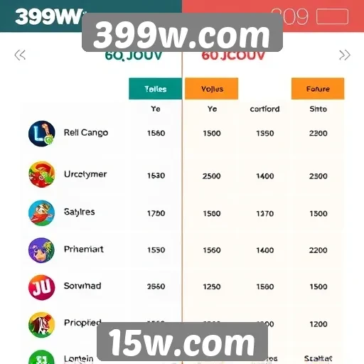 Comparativo entre 399w.com e outros sites de jogos
